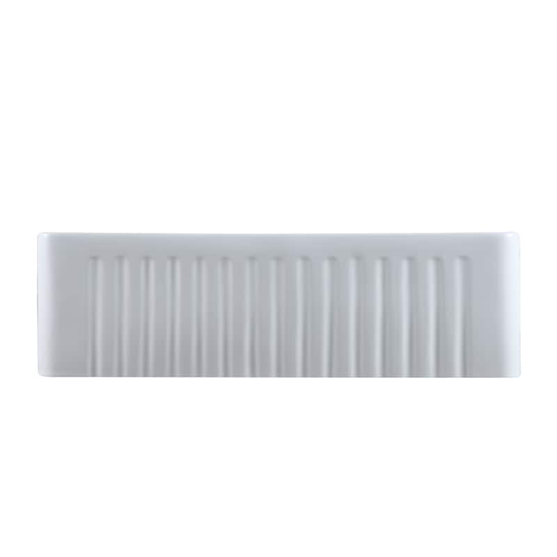 Durable 30-Inch Fireclay Farmhouse Apron Reversible Single Bowl White Kitchen Sink with Strainer
