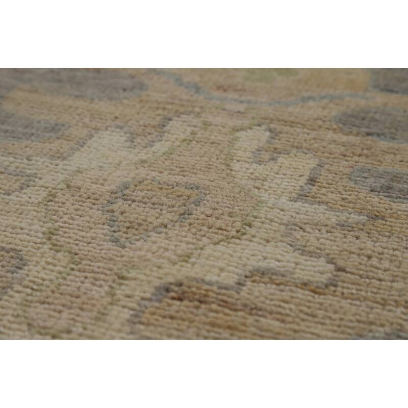 Hand Knotted Oriental 100% Wool Carpet Transitional All-Over Greys & Charcoal Oushak Area Rug - 12' 0'' X 9' 0''