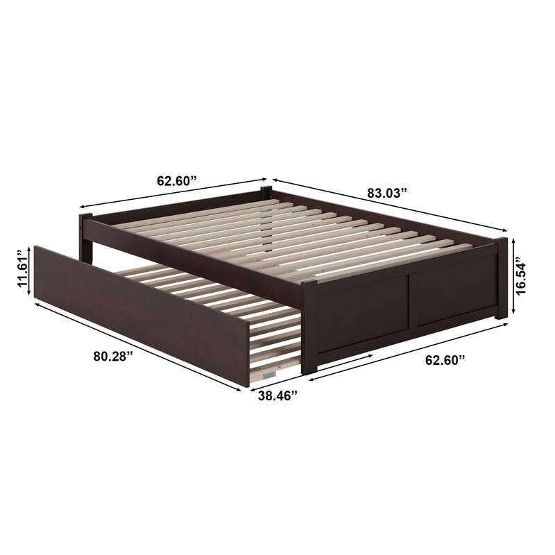 Concord Bed with Footboard and Twin Extra Long Trundle