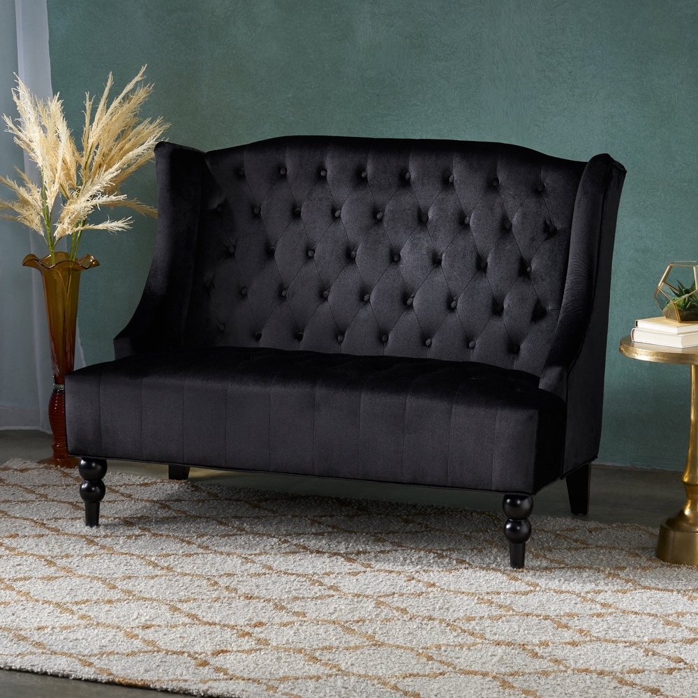 Modern sales black loveseat