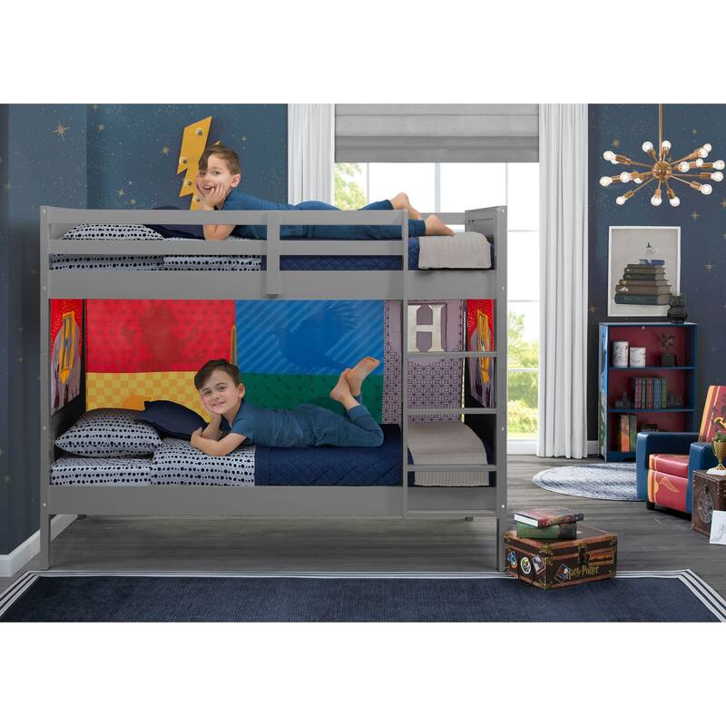 Convertible Twin Over Twin Wood Bunk Bed With Ladder And Guardrails
