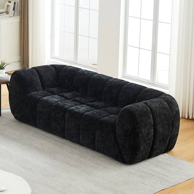 86.5" 3-Seater Chenille Pure Foam Sofa