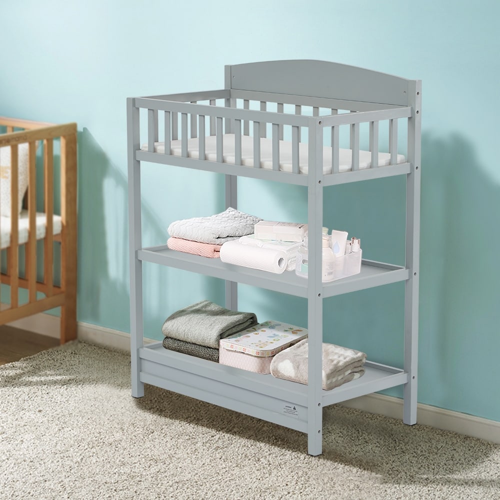 Kinbor Baby Safety Rails Changing Table with Changing Pad Multi