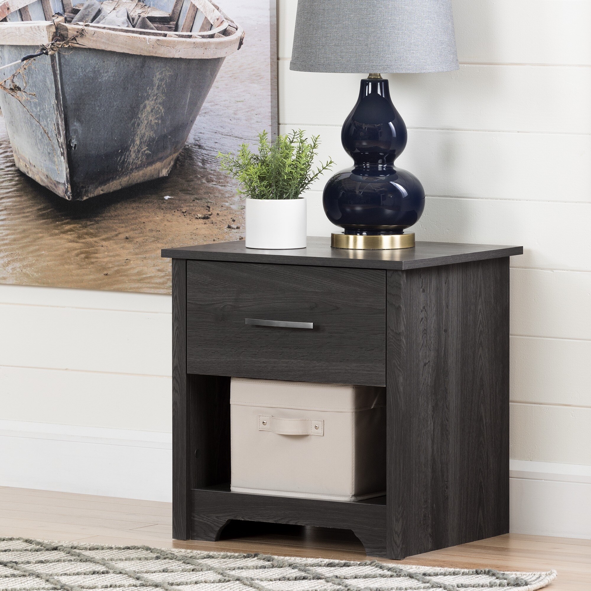 Shop South Shore Fusion 1 Drawer Nightstand Overstock 17928287