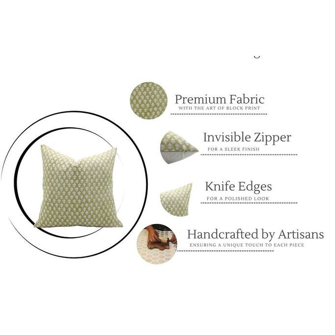Fabdivine Linen Farmhouse Block print pillow Cover