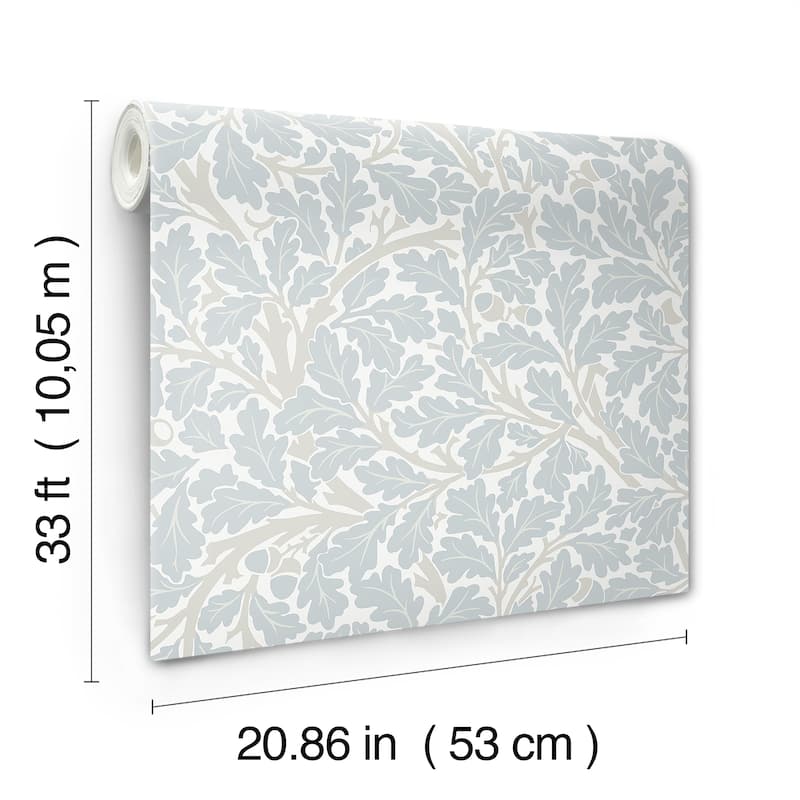 A-Street Prints Oak Tree Sky Blue Leaf Wallpaper