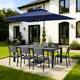 Option Set of 11 - Grey Table with Navy Blue Umbrella