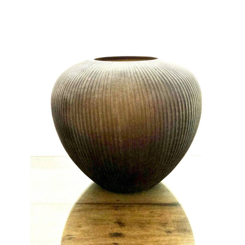 Medium Appy Tabletop Glass Vase - 13.75" - Brown