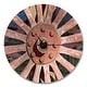 preview thumbnail 2 of 8, Designart 'Red Metal Country Wagon Wheel' Oversized Farmhouse Wall CLock