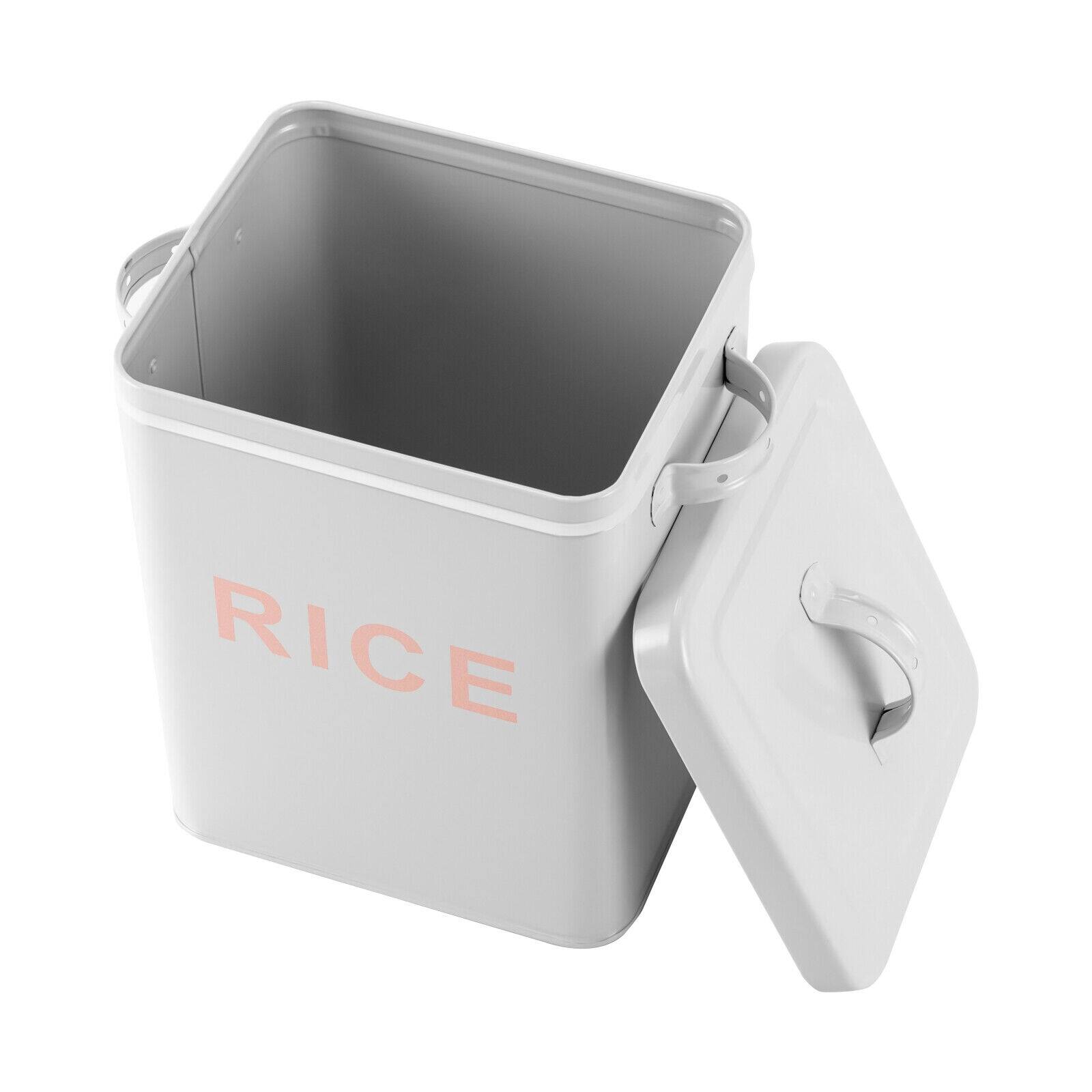 6L Metal Rice Storage Container Squre Rice Canister with Lid 7.28*6