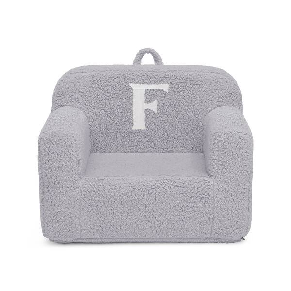 slide 2 of 4, Personalized Monogram Cozee Sherpa Chair - Customize with Letter F - Foam Kids Chair for Ages 18 Months and Up