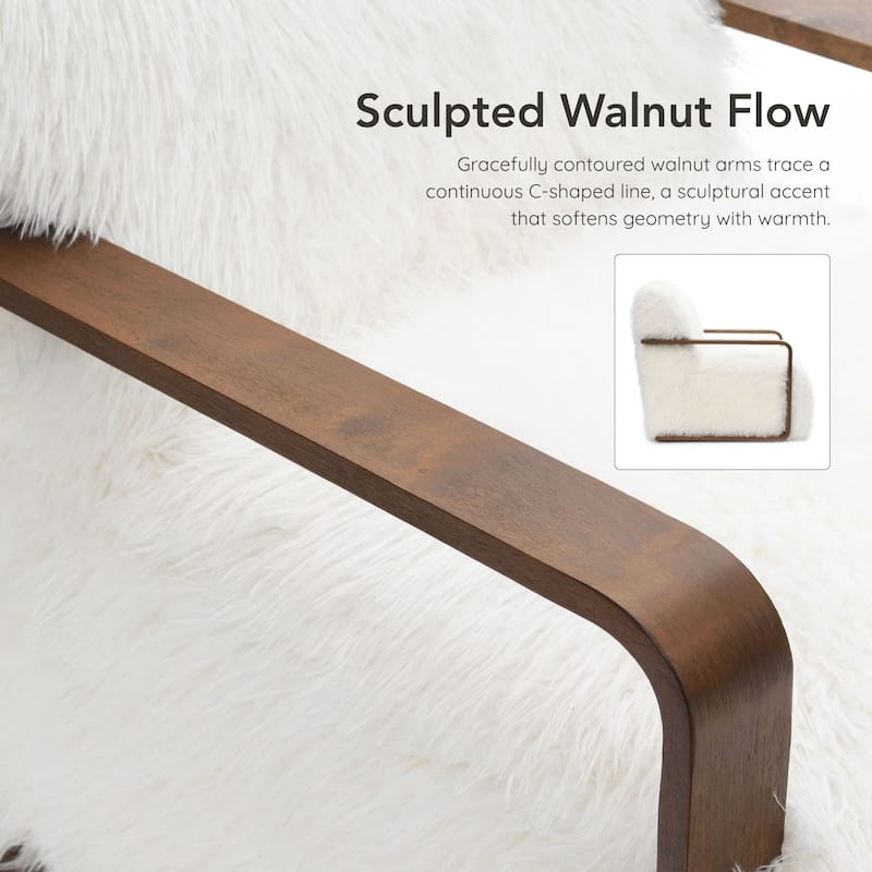 Furniture of America Neyra Modern 28-inch Faux Fur Accent Arm Chair