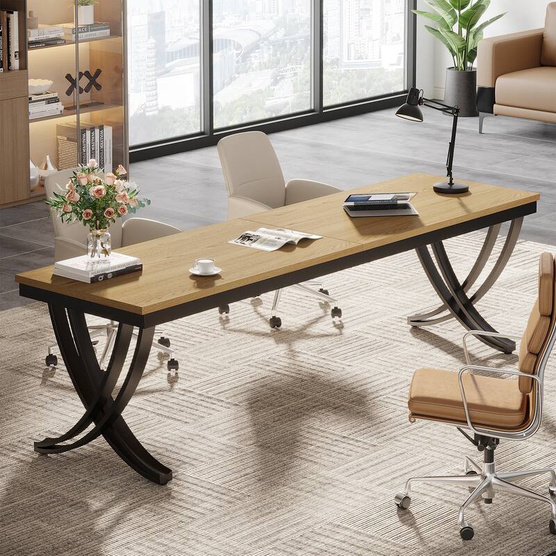 78.7-Inch Extra Long Double Desk 2-Person Home Office Computer Desk