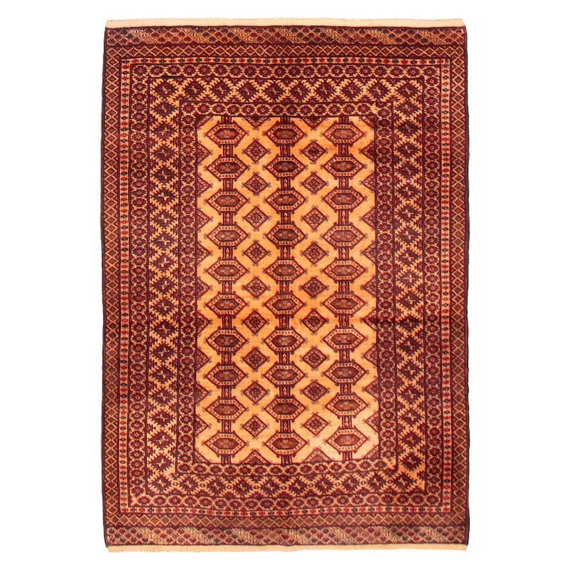 Teimani Orange, Red Rug 3'10" x 5'7" - 3'10 x 5'7 - Light Orange/ Red - 3'10 x 5'7