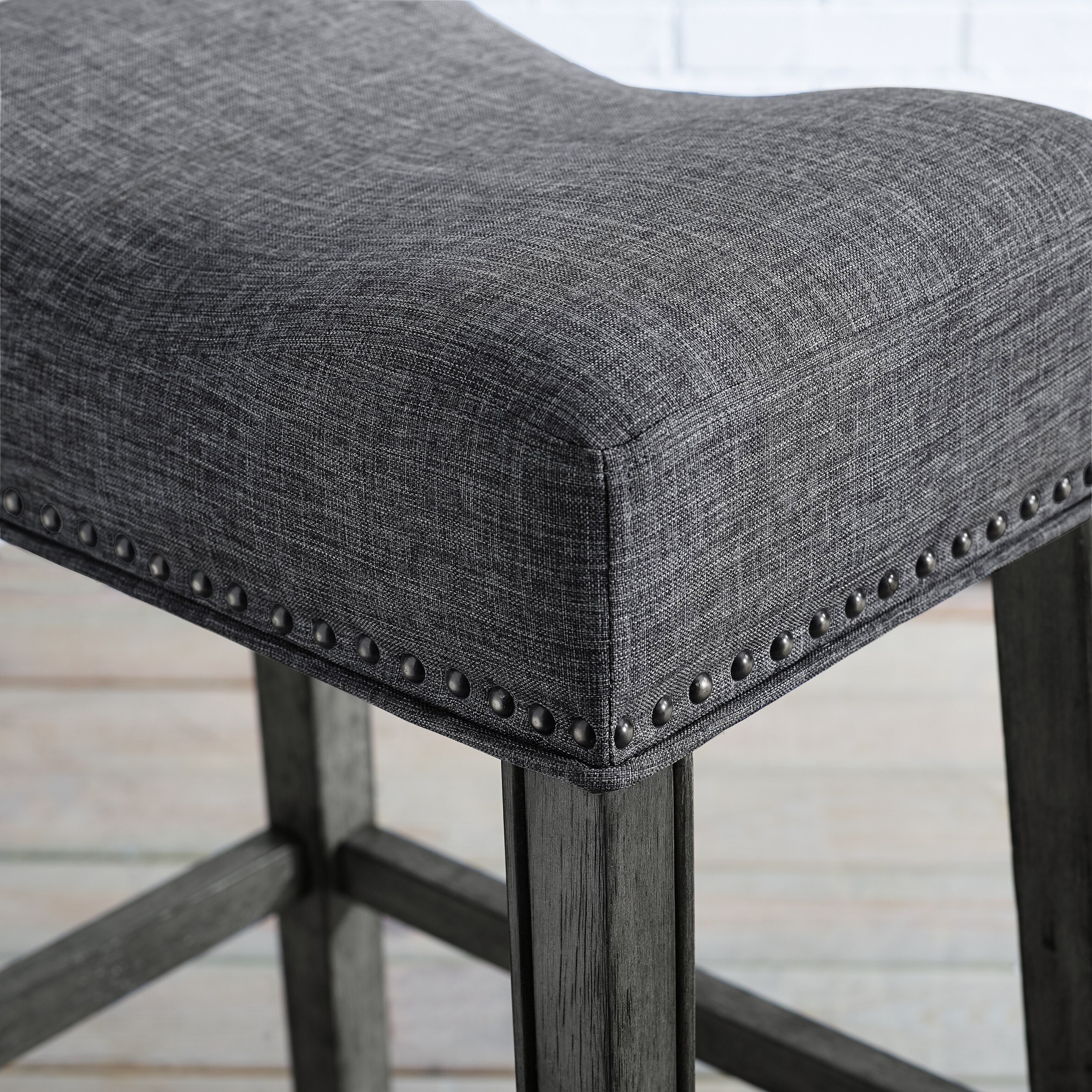 The Gray Barn Barish Backless Saddle Seat Counter Stools Set of 2