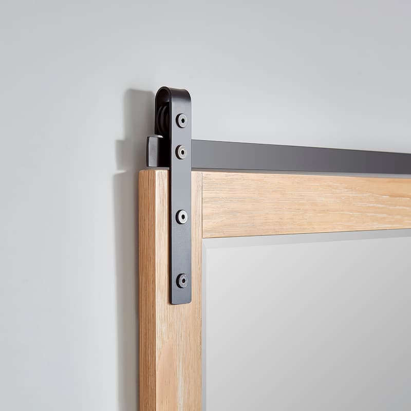 Cortes 48" Bathroom Vanity Barndoor Wall Mirror in Pine