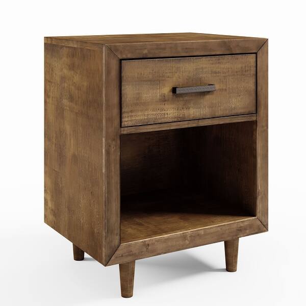 Shop Abbyson Retro Mid Century Wood Nightstand With Usb Ports Overstock 26281099