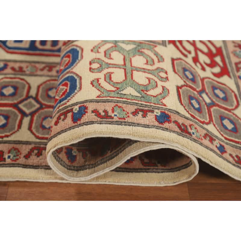 Kazak Living Room Area Rug Hand-Knotted Bedroom Wool Carpet - 6'7" x 8'9"