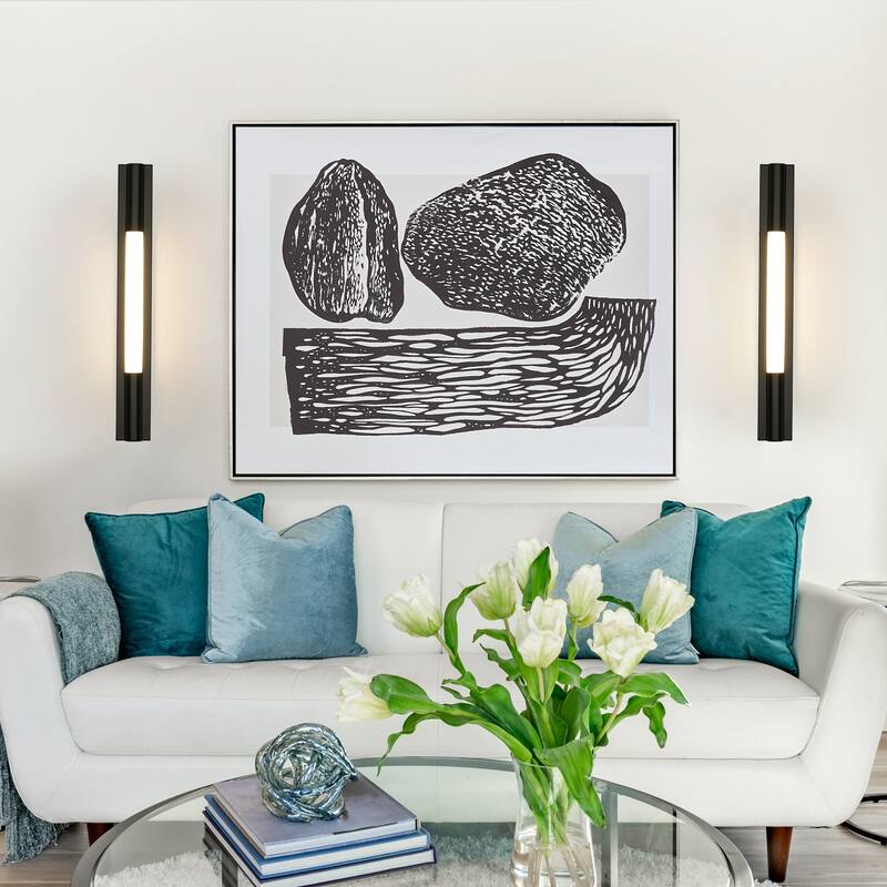 24" Modern Black/Gold LED Wall Sconce - 10W 3000K Warm Light, Linear Fixture for Bedroom & Hallway