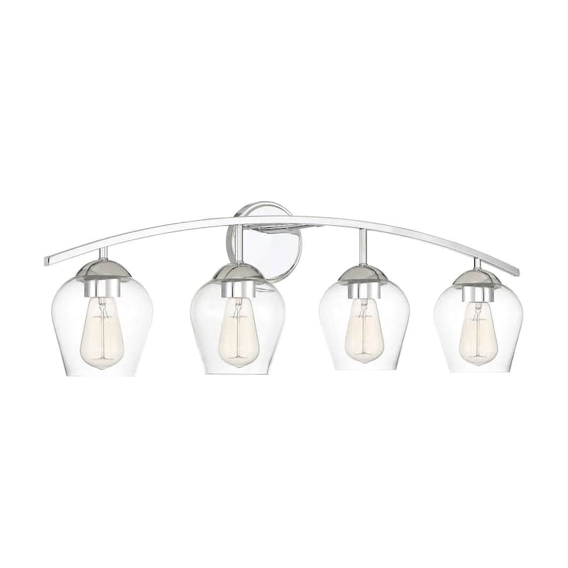 Meridian M80033 4 Light 33" Wide Bathroom Vanity Light with Clear