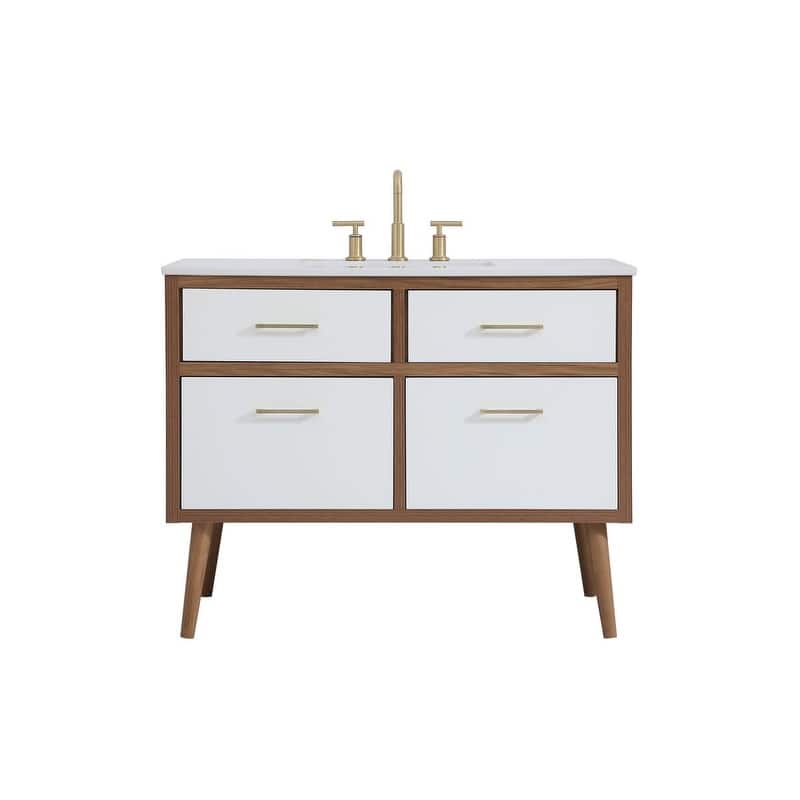 Elegant Lighting VF41042 Boise 42" Free Standing Single Basin Vanity - White - Painted