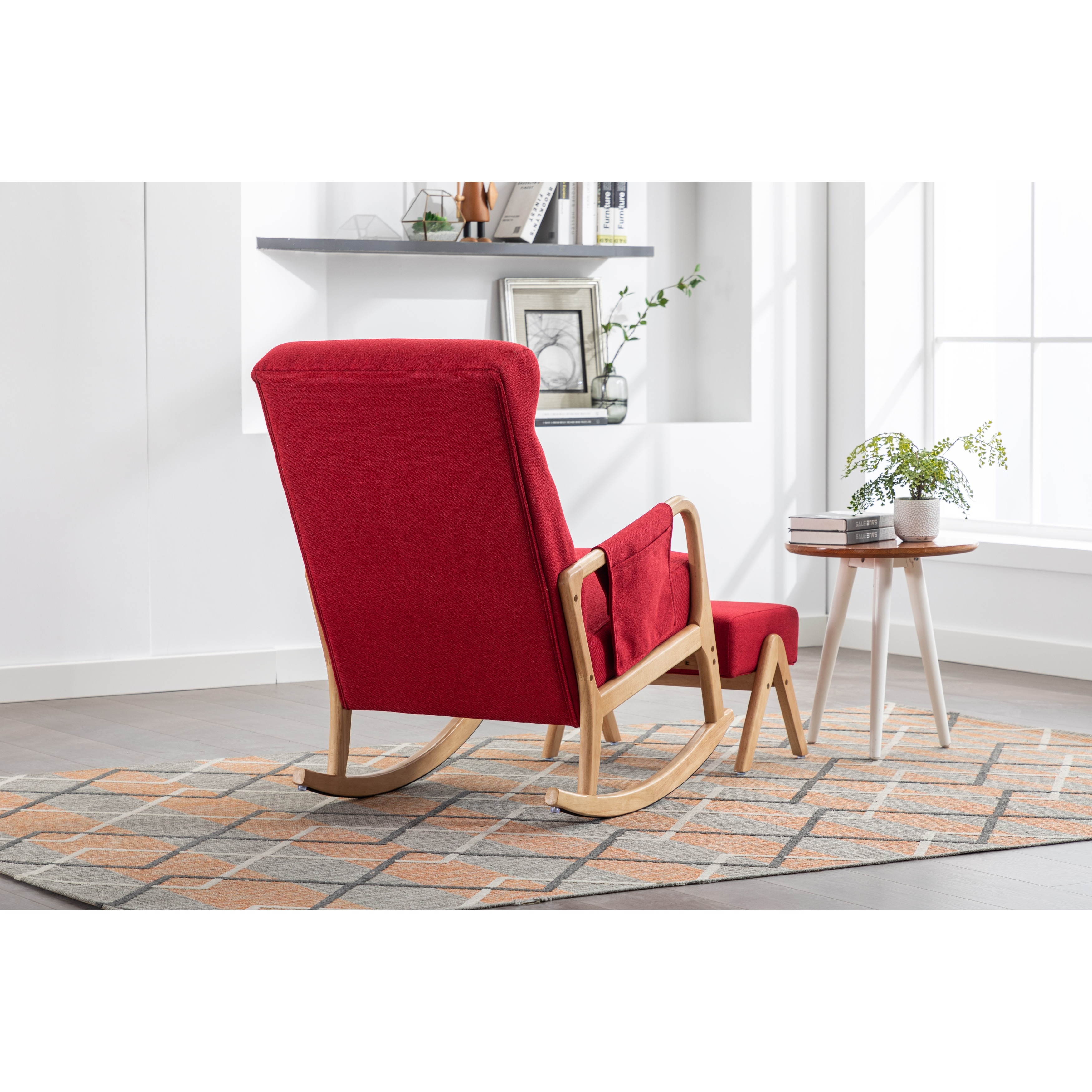 Ikea Amazon Red Chair Red Thick Padded Cushion Rocking Chair W