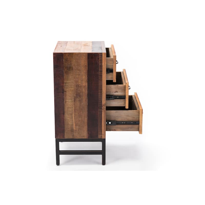 Benton Oak Wood 3 Drawer Nightstand