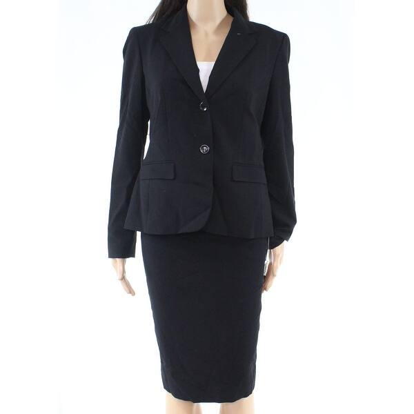 Nine West Womens Suit Jet Black Size 4 Skirt Notched Lapel Stretch Overstock 29140046 Really cute sophisticated interview business career jacket skirt suit size 2 (xs). usd