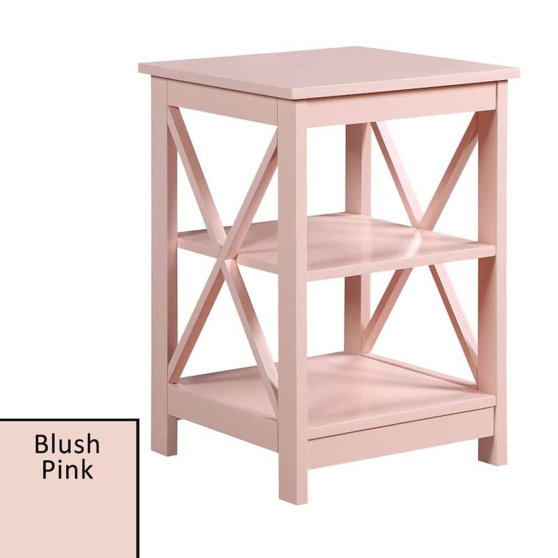 Copper Grove Cranesbill X-Base 3-Tier End Table with Shelves