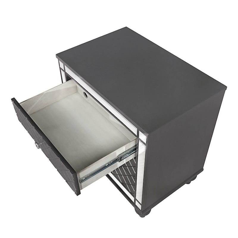 1Pc Glam 3-Drawer Nightstand End Table