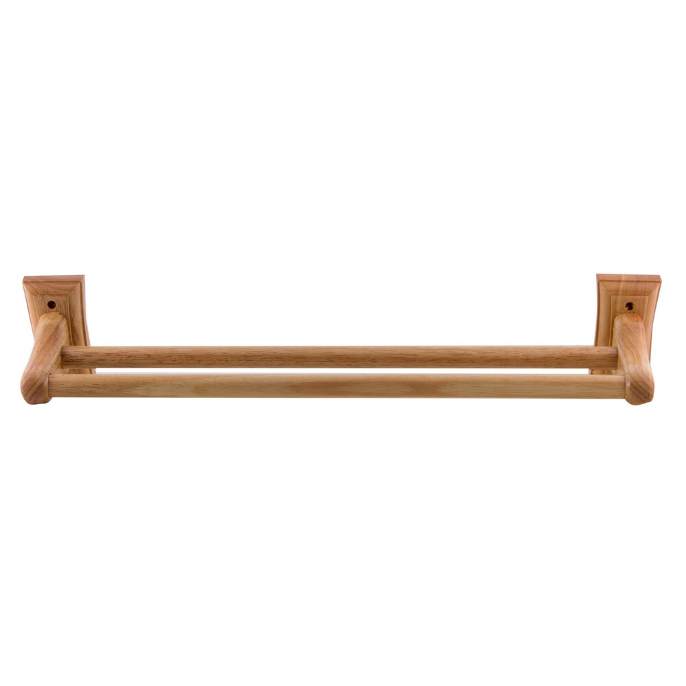 Alfi Brand Ab5505 24 Double Rack Wooden Towel Bar Bathroom Brown 811413024077 Ebay