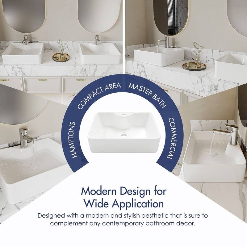 Eridanus 18" x 14" Rectangular Countertop Bathroom Vessel Sink