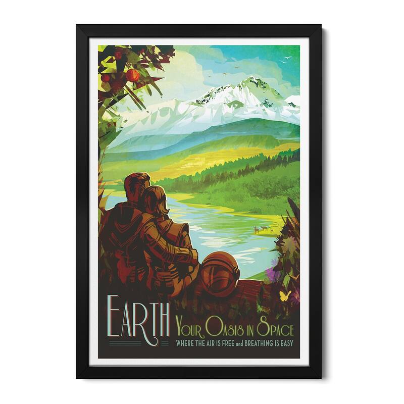 Earth Premium Framed Poster by NASA - Black - 24x32x1