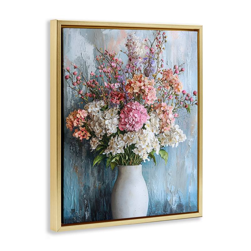 Stupell Hydrangea Vase Still Life Framed Floater Canvas Wall Art Design By Franklyn Gregory