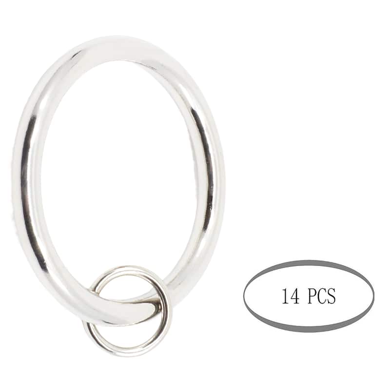 Meriville 1.5-Inch Inner Diameter Metal Curtain Rings with Eyelets