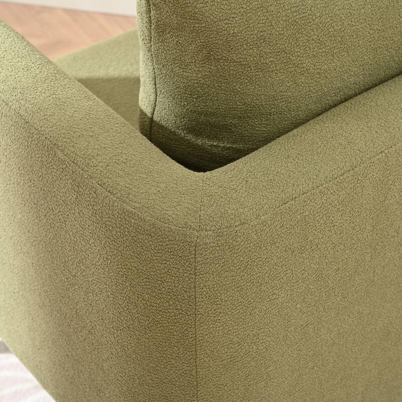 Modern Fabric Accent Chair with Wood Legs