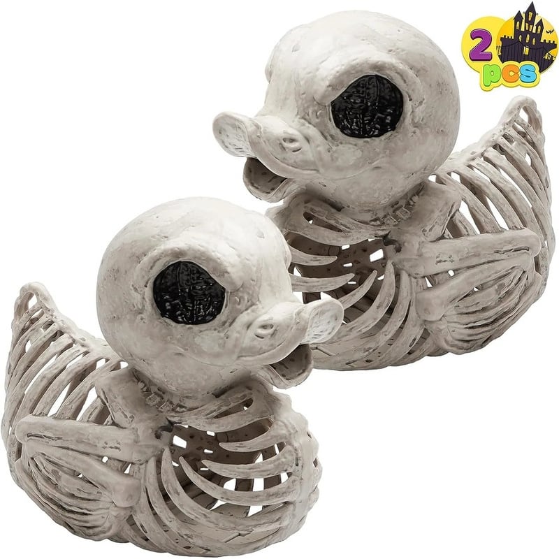 Joyfy Grey 2 PCS 4.5" Halloween Duck Skeleton made of Plastic