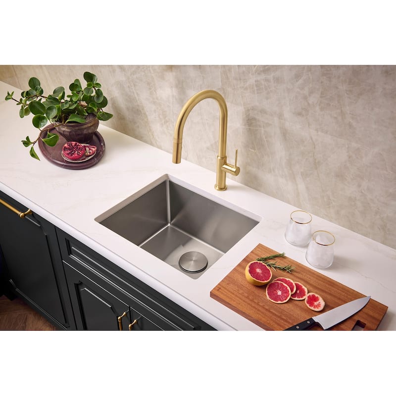 Ruvati 21-inch Undermount Tight Radius 16 Gauge Stainless Steel Bar Prep Kitchen Sink Single Bowl - RVH7121 - 8' x 11'