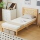 preview thumbnail 25 of 45, Twin Size Solid Wood Platform Bed Frame With Headboard White