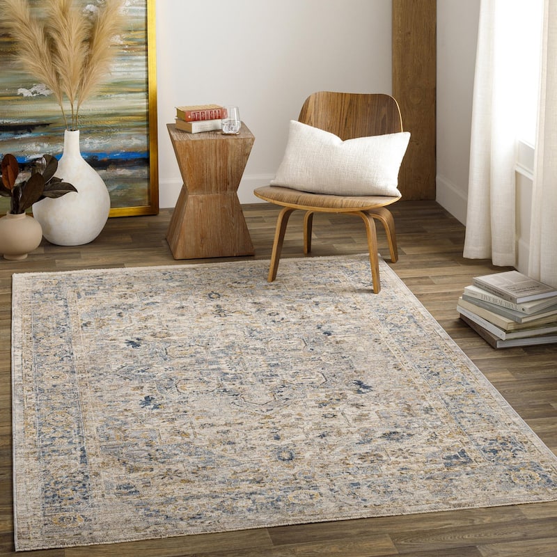Livabliss Aspendos Traditional Area Rug - Grey/Beige - 5' x 7'5"