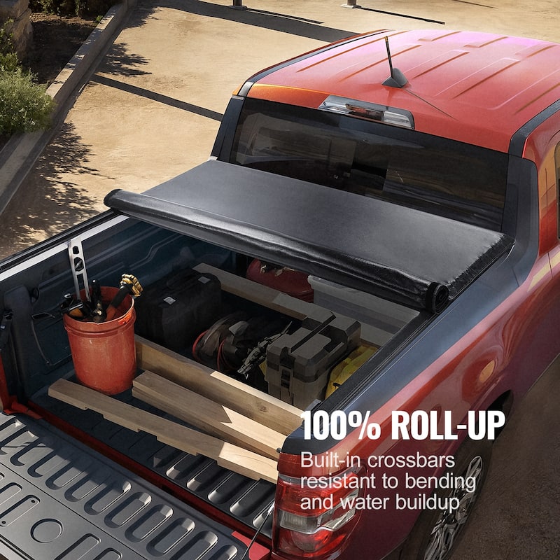 Truck Bed Cover, Roll Up Truck Bed Tonneau Cover, Soft PVC, Roll Up Tonneau Cover