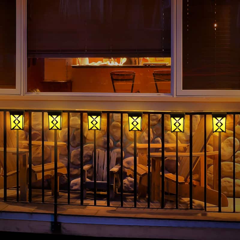 2 Modes LED Solar Fence Lights Waterproof,8 Pack