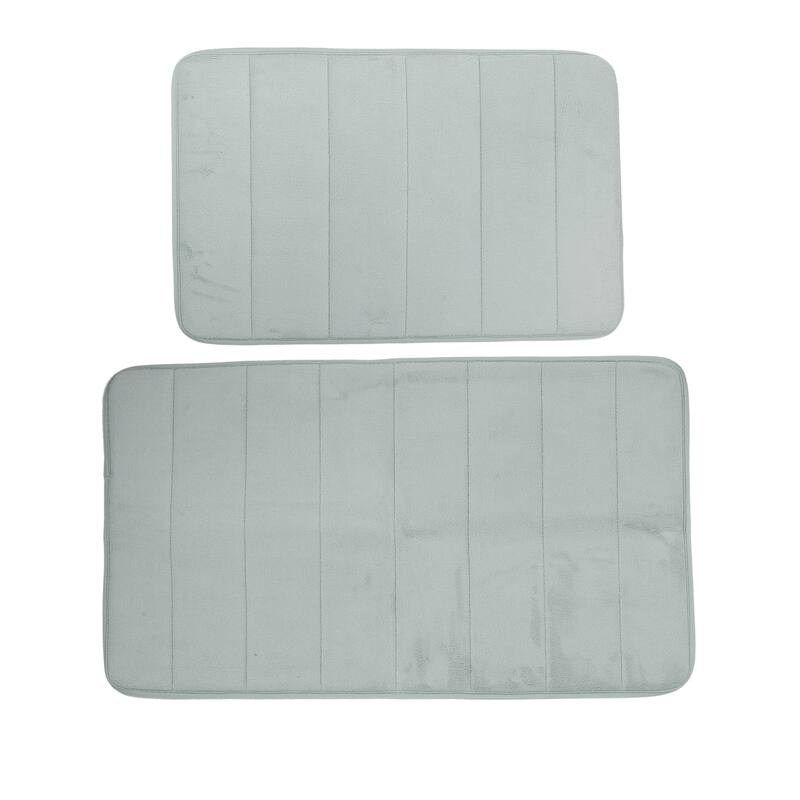 2 Pcs Memory Foam Bathroom Mat Non Slip Soft Bath Mats Rugs, Machine Washable