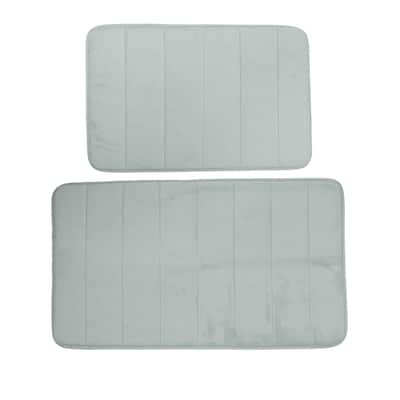 2 Pcs Memory Foam Bathroom Mat Non Slip Soft Bath Mats Rugs, Machine Washable