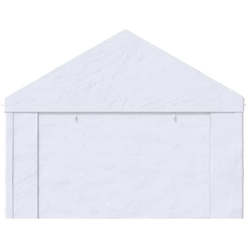 Outsunny13' x 16.5' Party Tent Carport with Sidewalls, Four Windows and Double Doors, White Tents for Parties