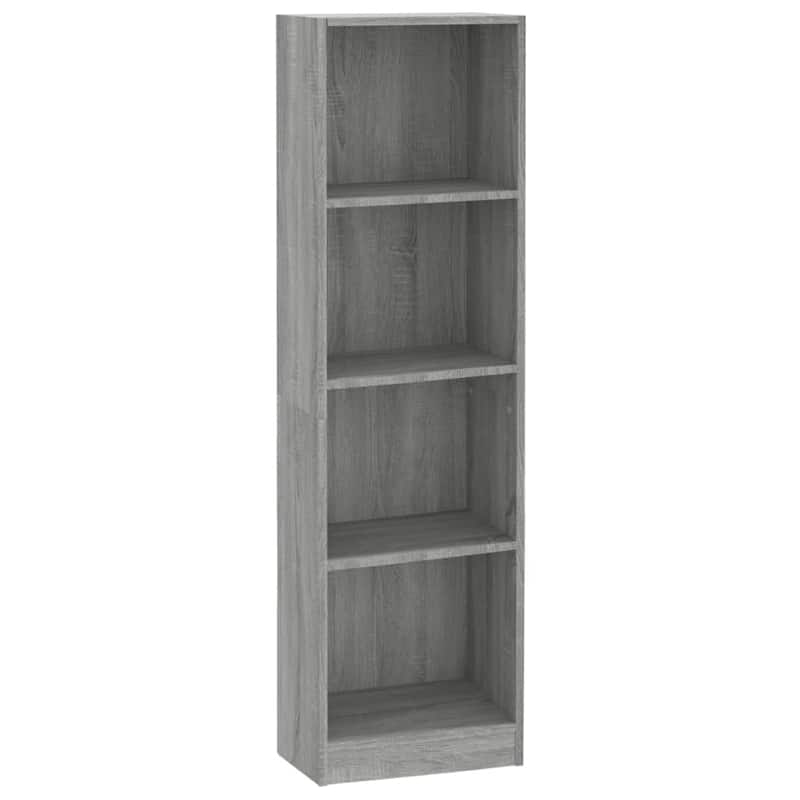 vidaXL Book Cabinet Grey sonoma Engineered wood Tall Book Cabinet - 15.7 x 9.4 x 56.3 in