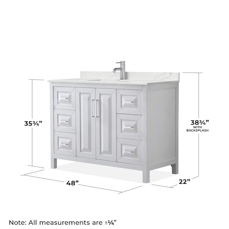 Wyndham Collection WCV252548S-QTZ-UNSM46 Daria 48" Free Standing