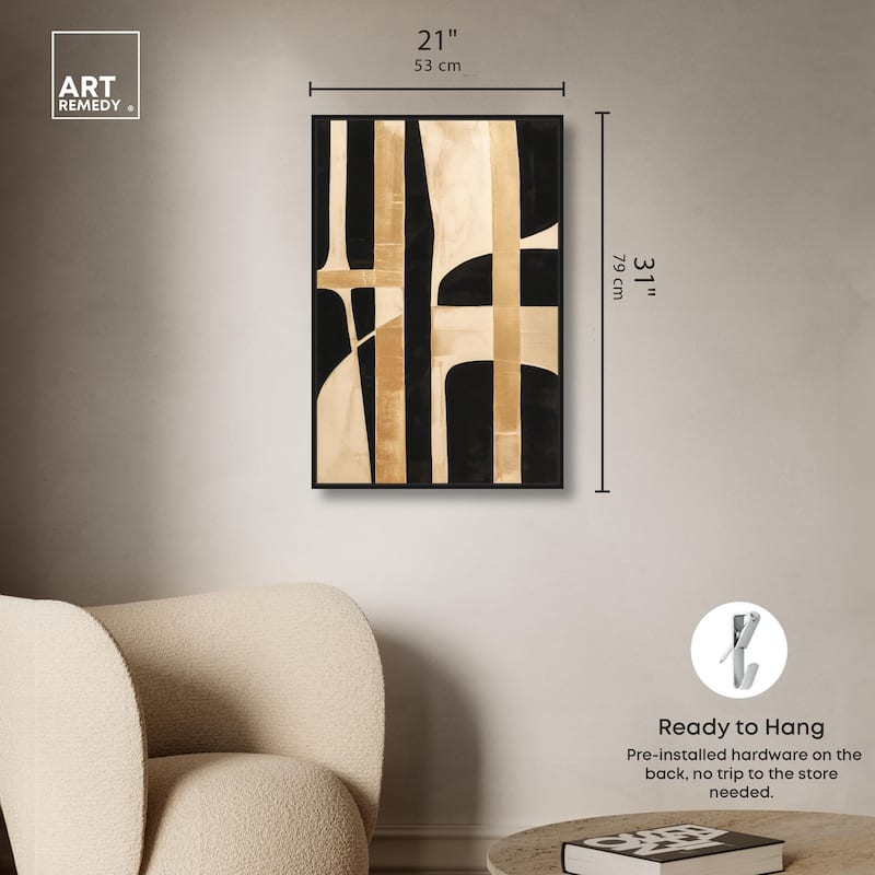 Noir and Gold I Canvas by Art Remedy