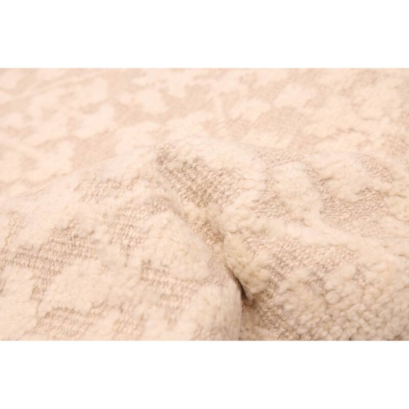 ECARPETGALLERY Hand-knotted Tangier Cream Wool Rug - 5'0 x 7'10