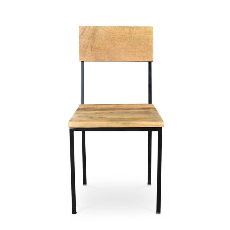 Handmade Timbergirl Reclaimed Mango Wood and Metal Chair (Set of 2) - 36"H x 18"W x 18"L
